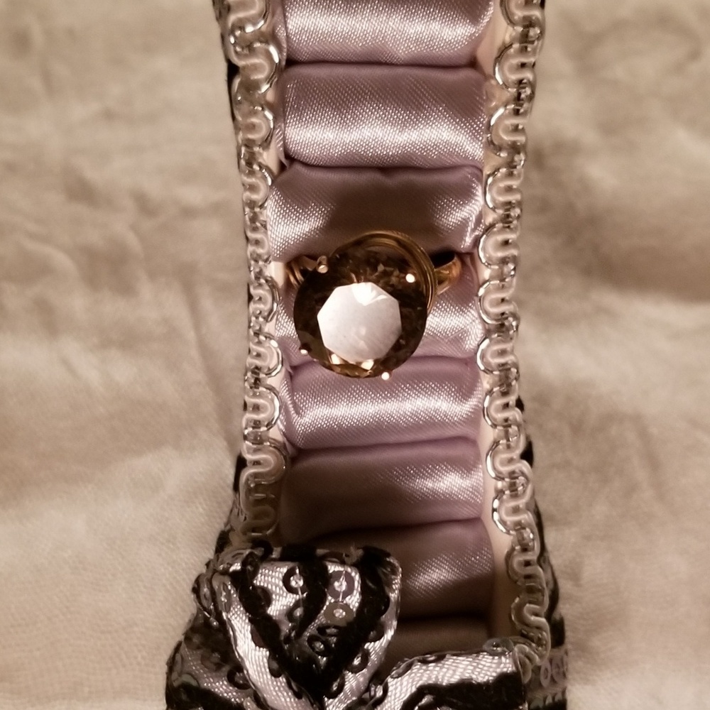 14k Smoky quartz yellow gold ring sz6